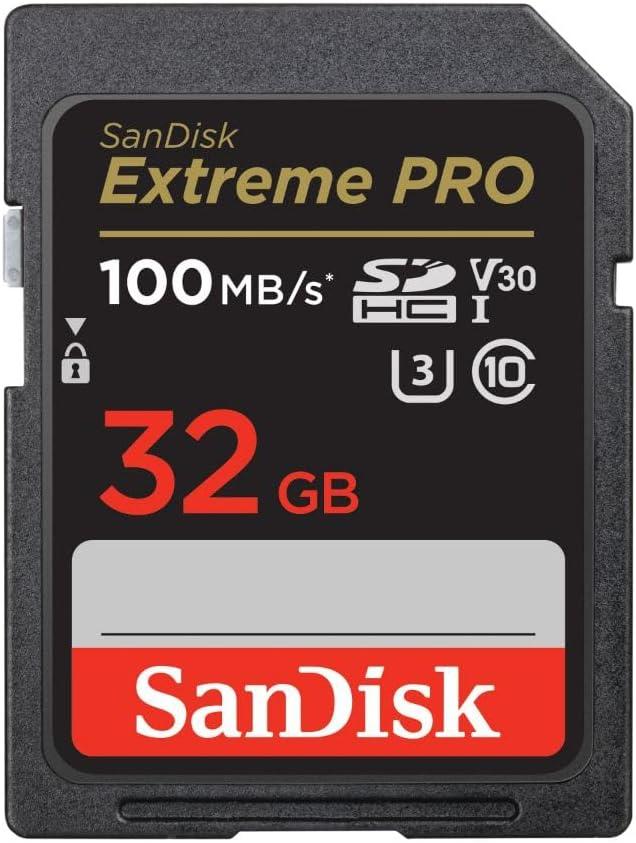 SanDisk 32GB Extreme PRO SDHC UHS-I Memory Card - C10, U3, V30, 4K UHD, SD Card - SDSDXXO-032G-GN4IN