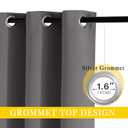 NICETOWN Patio Door Curtain 95 inch Length, Grommet Top Thermal Insulated Blackout Panels Curtain Drapes for Sliding Glass Door (Gray, 80" Wide, 1 Panel)
