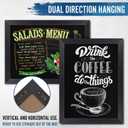 HBCY Creations 18" x 24" Rustic Black Solid Wood Frame Wall Chalkboard, Magnetic Surface, Home Dcor, Restaurant & Caf Menus, Blackboard, Includes Chalk, Eraser & Hanging Hardware