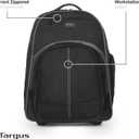 Targus 16 Inch Compact Rolling Backpack, Black - Wheeled Travel Bag Fits Laptops Up to 16