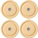 Replacement Lids for Pyrex 7201-PC 4 Cup, Silicone Round Storage Cover Lid for Anchor Hocking Glass Bowl 4 Pack with Date Mark Beige