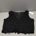 Reoria, Midnight Elegance Lace V-Neck Crop Top, Size XXL