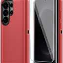 ONOLA Phone Case for Samsung Galaxy S26 Ultra Case with HD Screen Protector, Heavy Duty Shockproof & Dropproof 3-Layer Cover Phone Case for Galaxy S26 Ultra 6.9'',RedBlack