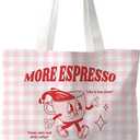 Canvas Tote Bag for Women, Fruits-CoffeeTote Bag, Italian Gifts, Reusable Shopping Grocery Bags