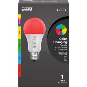 Feit Electric LED Color Changing Light Bulb - A19 with an E26 Medium Base Light Bulb - 60W Equivalent