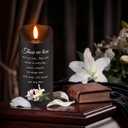 VIHOSE Sympathy Gifts for Loss of Loved One Memorial Candles LED Flameless Funeral Gifts Lily Candles Memorial Celebration Remembrance Bereavement Gift Battery Candle for Prayers(Black)