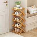 Vertical Shoe Rack Small, 5 Tier Portable Folding Shoe Storage Rack, Without Installation Free Standing Shoe Rack for Corridors, Bedrooms Living Room Corner and Small Spaces (5 Tier)