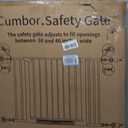 Cumbor 29.7-46" Baby Gate for Stairs, Toddler Safety Essentials for The House, Auto Close Dog Gate for Doorways, Mom's Choice Awards Winner-Easy Install Pressure Mounted Pet Gates for Dogs, White