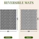 OPPODREAM Outdoor Rug 8x10, Plastic Straw Rug for Patio, White & Black | Reversible Checkered, Waterproof Carpet for Balcony, Porch, Backyard, Deck, Camping, RV