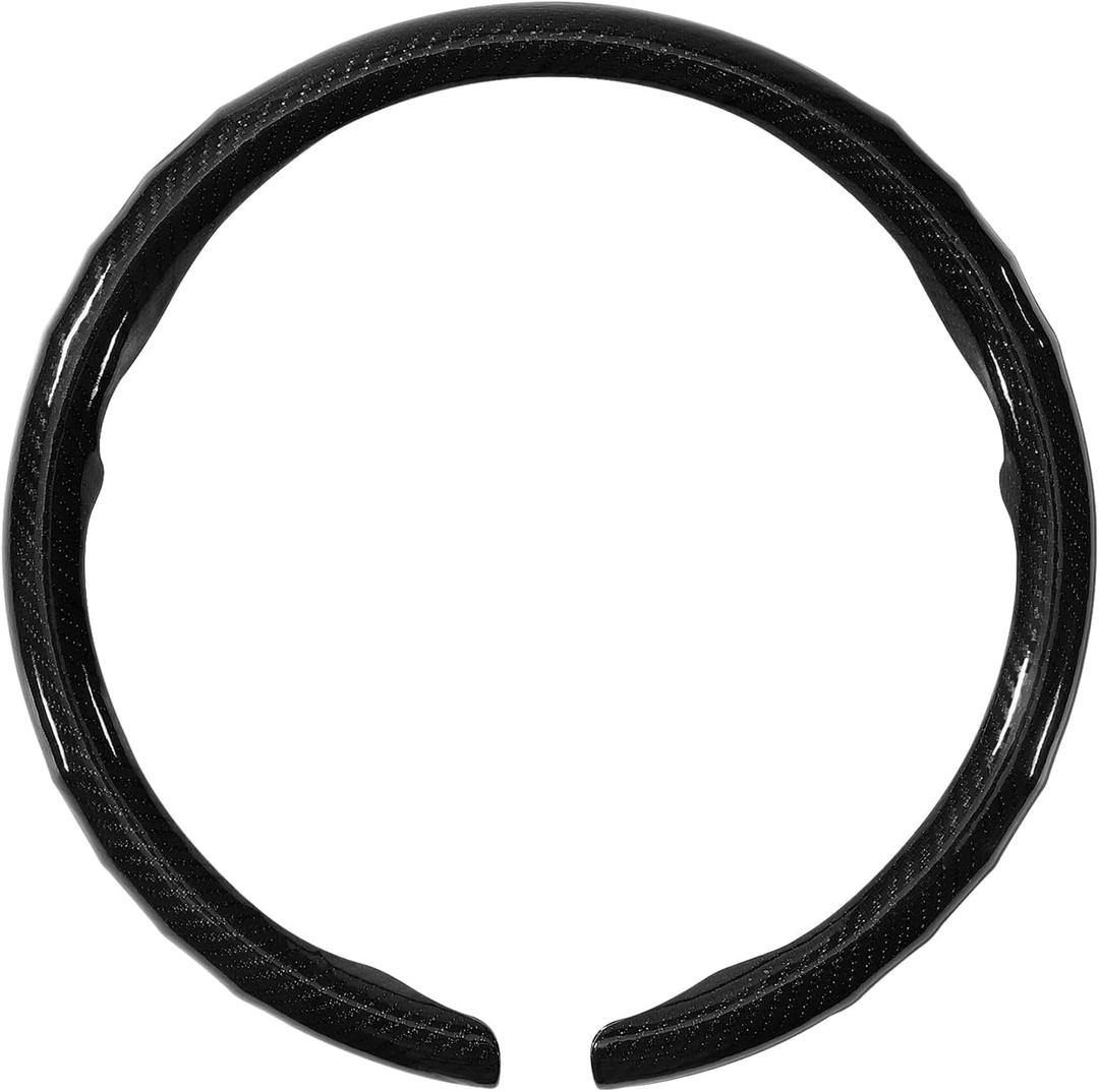 Car Steering Wheel Cover for Dodge RAM 1500/2500/3500 Carbon Fiber Texture | Protective Cover with Anti-Slip Design Compatible with 15.5-inch Wheels Customization Accessories for Men and Women