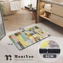 MontVoo -Bath Mat-Non Slip Thin Bathroom Rugs Fit Under Door- Quick Dry Absorbent Faux Suede Surface Grey Bathroom Floor Mats-Shower Rug for in Front of Bathtub Shower Colorful Plaid 16x24