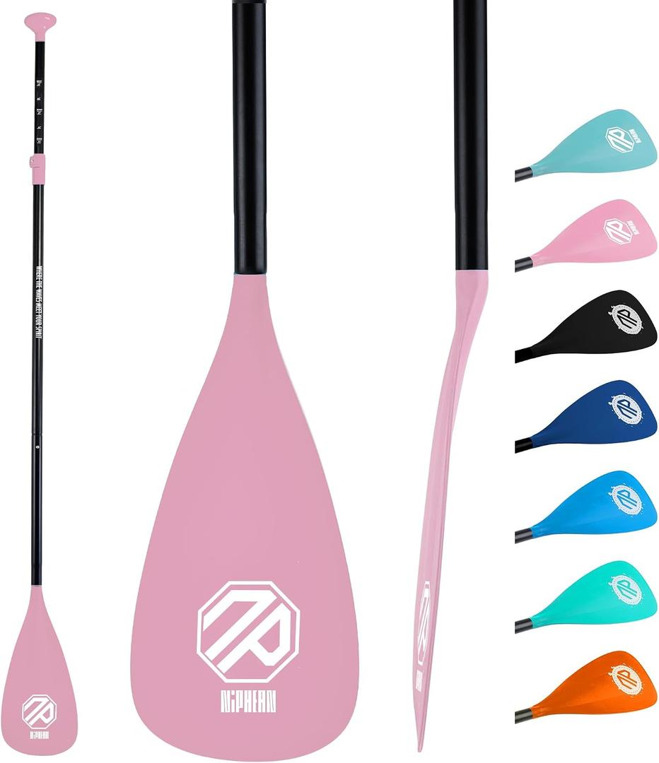 Niphean Sup Paddle, Adjustable Paddle Board Paddles, Lightweight Kayak Paddle, Detachable Stand Up Paddle Board Accessories Oars with Aluminum Alloy Shaft and Fiberglass Blade, 3 Piece, 66’’-82’’