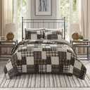 Madison Park Reversible Quilt Cabin Lifestyle Plaid Design - All Season, Breathable Coverlet Bedspread Bedding Set, Matching Shams, Timber Black/Brown King/Cal King(104"x94") 3 Piece