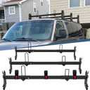 Universal Van Roof Rack 3 Bar Set, Black Van Roof Ladder Rack | Adjustable Length 41.5''- 70'', Fit for Chevy Express 1500 2500 3500 Ford Econoline GMC Savana Cargo Vans with Rain Gutter