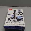 AodoT PS5/PS5 Slim/ PS5 Pro Wall Mount, Accessories Kit with Cooling Fan & Charging Station, Shelf Floating Mount for PS5/PS5 Slim/ PS5 Pro Disc & Digital Console, Behind TV Wall Bracket