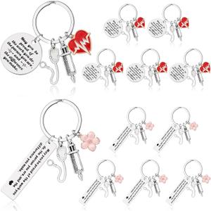 Sureio 12 Pcs Nurse Appreciation Gifts Bulk Nurse Week Thank You Keychain School Teacher Nursing Student Gifts for Assistant Practitioner Doctor Caregiver Medical