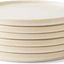 AmorArc Stoneware Dinner Plates Set of 6, 10.5 Inch Reactive Matte Glaze Ceramic Plates Set, Modern Dinnerware Dish set for Kitchen,Microwave, Dishwasher Safe, Scratch Resistant - Ivory