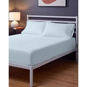 Sleepy Town Queen Size Bed Sheets - 3 Piece - NO Flat Sheet Included - Queen Sheet Set - Soft, Comfy & Cooling - Easy Care - Wrinkle & Fade Free - Brushed Microfiber - Deep Pocket Sheets (Ice Blue)