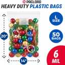 14" x 20" Large Reclosable Plastic Zip Bags, 50 Count
