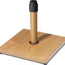 45lbs Patio Umbrella Base, Heavy Duty Fringe Umbrella Stand Pre-Filled Concrete, No Sand/Water Needed, Fits 6-12ft Market Umbrella, Wind-Resistant for Deck, Poolside, Balcony (Teak)