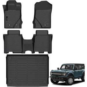 AUXKO All Weather Floor Mats Cargo Mat for Ford Bronco 4Door 2026-2021