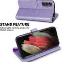 MONASAY Wallet Case Compatible for Galaxy A14 5G, [Included Glass Screen Protector][RFID Blocking] Flip Folio Leather Cell Phone Cover with Credit Card Holder, Lavenders