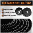 HORUSDY Hole Saw Set 24PCS Hole Saw Kit,Hole Saw Drill Bit Kit, 3/4"-6" (19-152mm) 17PCS Saw Blades, 2 Mandrels, 3 Drill Bit, Installation Plate, Hex Key, For Drywall, Soft Wood, Plywood, Plastic, PVC