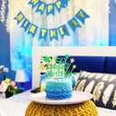 2 x Glittery 50th Happy Birthday Cake Topper with Star,Personalised 50 Birthday Cake Toppers Party Decorations Party Supplies for Boys Girls Green Gold