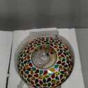 Yinns 9.5Inch Solar Mosaic Bird Feeder for Outside Hanging, Glass Birdfeeder with Round Shape Container, Bird Feeders Garden Decor