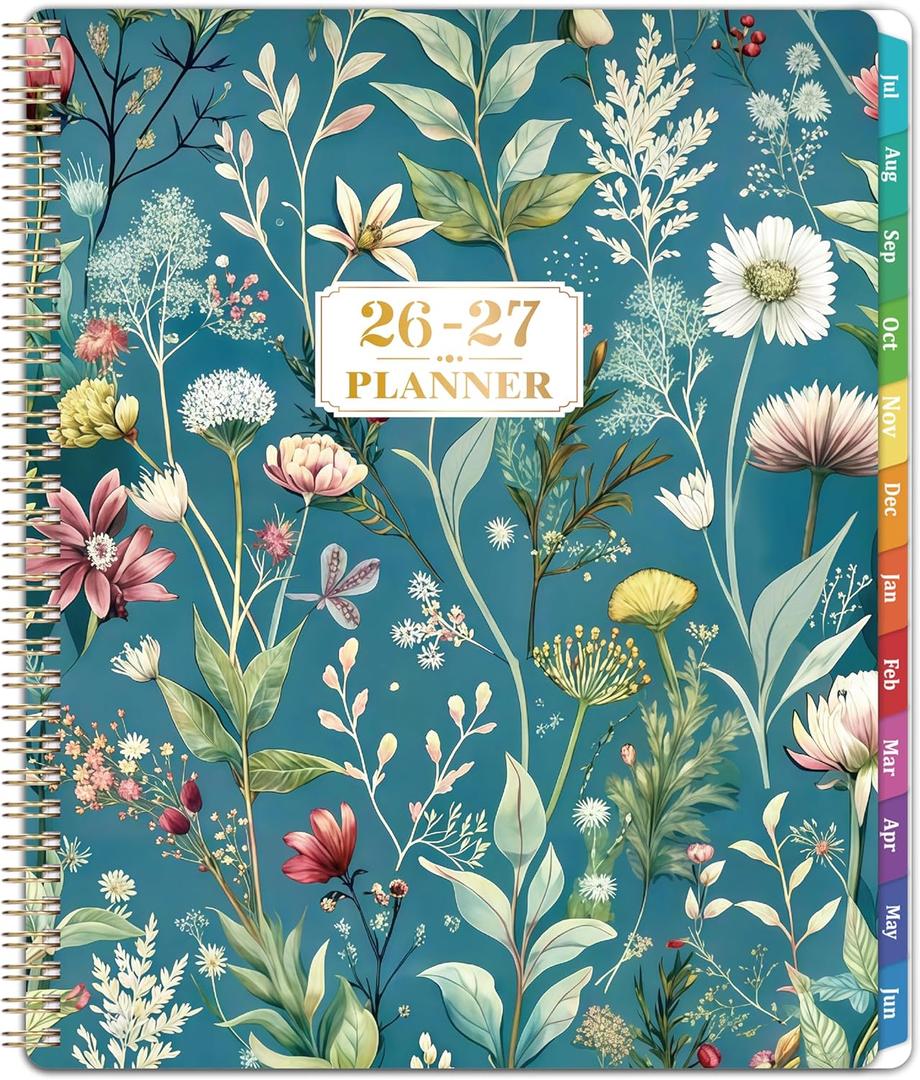 Planner 2026-2027 - Academic Planner 2026-2027, from JULY 2026 to JUNE 2027, 9'' x 11'', Weekly and Monthly Planner, 26-27 Calendar Planner with Colourful Tabs, Premium Thick Paper, Twin-Wire Binding, Back Pocket