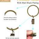 42 Pack Curtain Rings with Clips 1.5" Interior Diameter,Metal Drapery Clips with Rings,Curtain Clips,Strong Vintage Decorative Rustproof Drapery Ring with Hooks for Bathroom,Bedroom (Bronze)