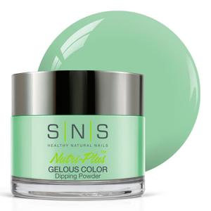 SNS Nail Dip Powder, Gelous Color Dipping Powder - Carolina Blossom (Turquoise/Aqua, Cream) - Long-Lasting Dip Nail Color Lasts 14 Days - Low-Odor & No UV Lamp Required - 1oz