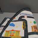 3.3ft Round Kids City Road Car Play Rug - Non-Slip Faux Wool Carpet with Interactive City Map Design, Educational Toy Vehicle Mat for Kids, Bedroom Playroom Nursery Gift.