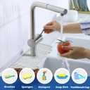 Silicone Faucet Mat for Kitchen Sink Gen 3 10 Slope Splash Guard with Cuttable Hole 14 x 5.5 Drip Catcher & Sponge Holder for Kitchen, Bathroom (Gray)