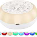 Portable Sound Machine,White Noise Machine with 27 Soothing Sounds,7 Color Night Light with Nursery Lamp,Child Lock Design,5 Sleep Timer with 18 Levels of Volume,USB C Rechargeable
