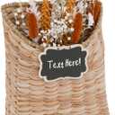 Boho Woven Wall Hanging Basket Water Hyacinth Flat Back Basket for Front Door, Wall Mounted Storage & Entryway Organizer, Rustic Farmhouse Wall Decor, Housewarming Gift