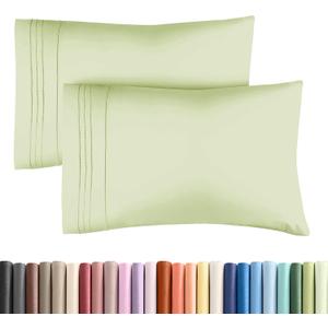 Queen Pillow Cases Set of 2 - Ultra Soft Hotel Quality Pillowcase Covers - Comfy Bedding for Women, Men, Kids & Teens - Machine Washable Pillow Protectors - 2 Pieces Set - Queen Size Light Sage Green