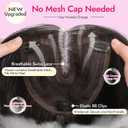 Eawwii Dark Brown Synthetic Hair Toppers for Women with Thinning 5x6 inch Large Base Coverage Clip in Wispy Bangs Upgraded Adjustable Bandage 24 Inch Long Layered
