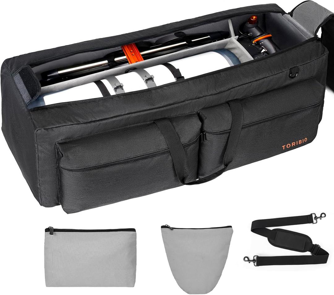 TORIBIO Telescope Case Bag, Padded Storage Bag and Carrying Case for Astronomical Telescope, Telescope Travel Bag with Pockets & Buckled Straps to Easily Secure Optical Tube & Tripod