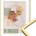 HappyHapi 12x16 Gold Picture Frame - Aluminum Frame Fits 8.5x11 with Mat or 12x16 Without Mat, Rustproof Gold Decor - 1 Pack