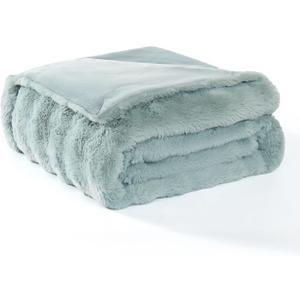 Modern Threads Water-Resistant Faux Rabbit Fur Pet Blanket for Dogs & Cats  Ultra-Soft Couch, Bed & Crate Protector, 30x40 Light Blue