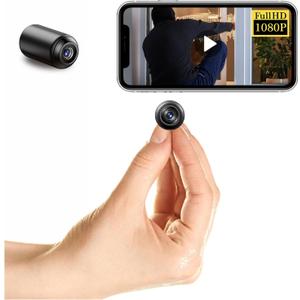 Small Wireless WiFi Bullet Camera,Mini Tiny Camera,HD1080P Video Recorder Live Feed,Tiny Portable Camera,Baby Monitor,Covert Nanny Cam with Auto Night Vision Detection,Cloud Storage,Loop Record APP