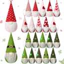 Shappy 20 Pcs St. Patrick's Day Valentines Gnome Ornaments for Tree Decorations Hanging Plush Stuffed Dolls Decorative for Valentines St Patrick's Party Decor