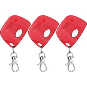 Kingdder 3 Pieces Gate Opener Remote Compatible with Multicode 300mhz 10 Dip Switch 3089 3060 3070 Garage Door Opener Remote Control with Keychain(Red, White)