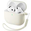 ORNARTO for AirPods 4 Case, Soft Silicone Full Protective Cover with LED Visible, Compatible with AirPods 4th Generation 2024 - Starlight