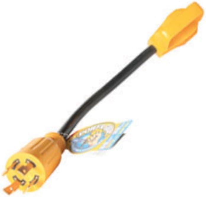 Camco 55382 12" 30Amp Locking 4-Prong Male / 30Amp Standard Female PowerGrip Generator Adapter
