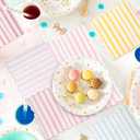 Tenceur 100 Pack Scalloped Pastel Napkins Mixed Stripe Ice Cream 5 x 5 Inch Disposable Paper Cocktail Beverage Napkins for Pastel Summer Party Shower Birthday Dinner Decor Supplies Favor(Four Colors)