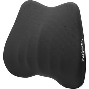 Samsonite Lumbar Support Pillow for Office Chair and Car Seat - Memory Foam Pillows Car Lumbar Support Brace, Lumbar Support Pillow for Car & Low Back Pain Relief, Black