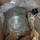 20" H Clear Glass Fillable Table Lamp with White Shade (Bulb Not Included) (Gold)