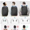 Backpack with wheels,Rolling laptop backpack with 2 Packing Cubes,Water-Resistant,Wheeled backpack Suitcase for Men Adults to Travel, Commuting,Black